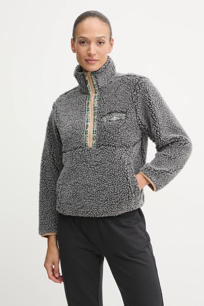 Μπλούζα Billabong Horizon Mock Neck απλικέ γκρί ABJFT00453