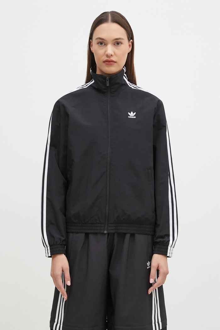 Bunda adidas Originals Woven Tracktop prechodné čierna JD5331