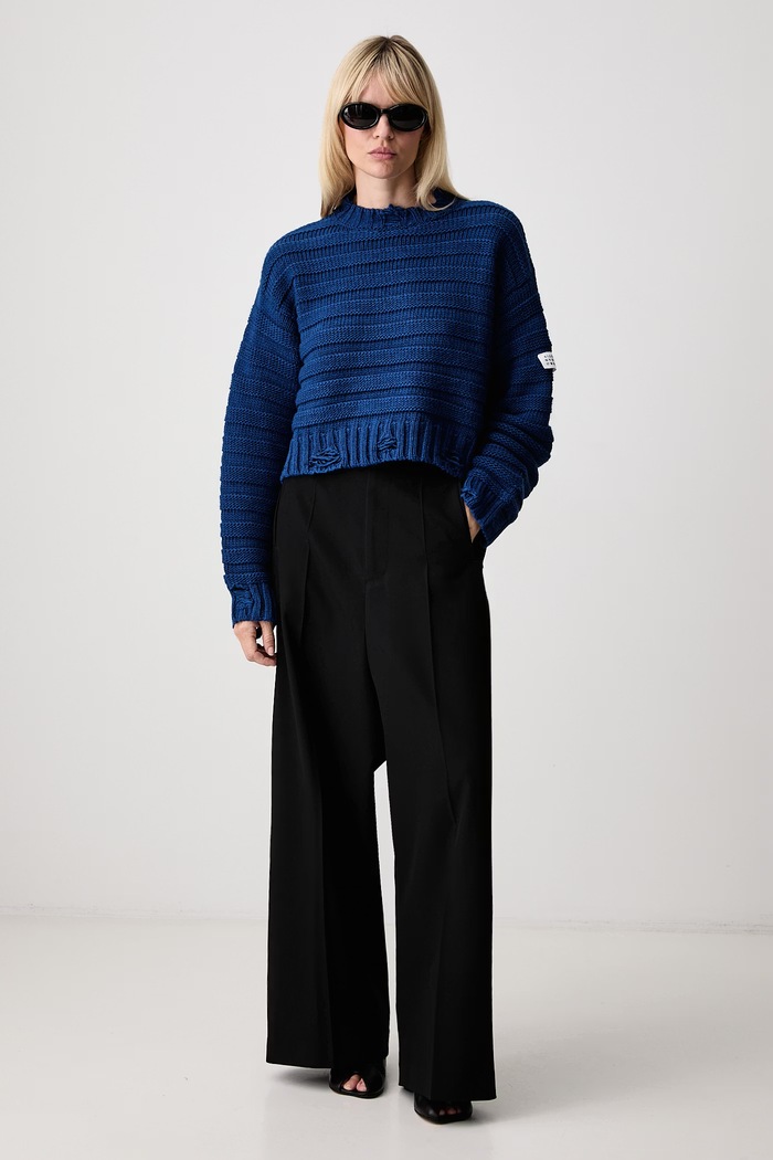 MM6 Maison Margiela sweter damski z wełną S52HL0031.M13040 niebieski AW25