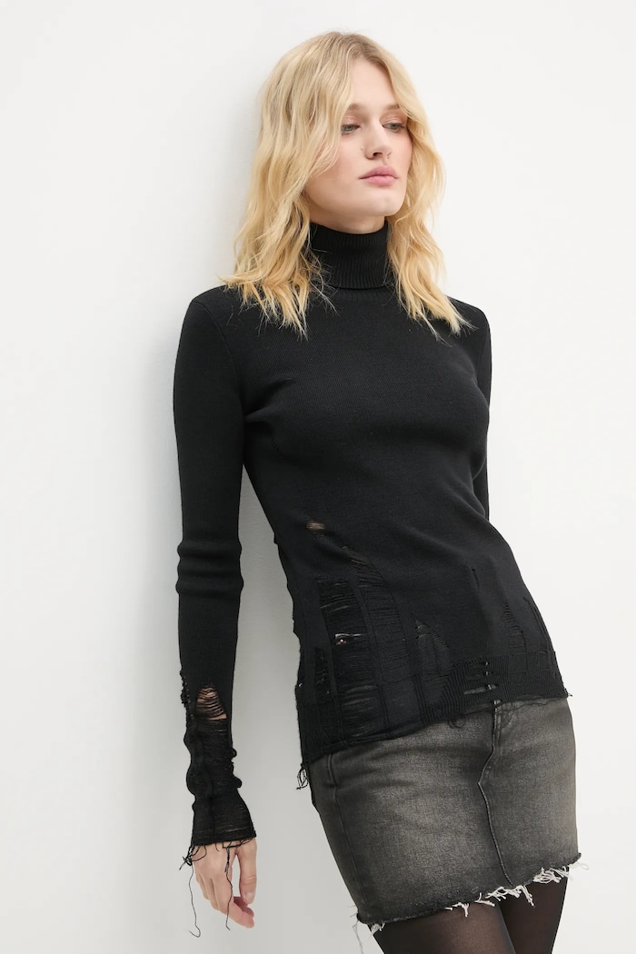 MM6 Maison Margiela woolen jumper wool black S62HA0087.M13070