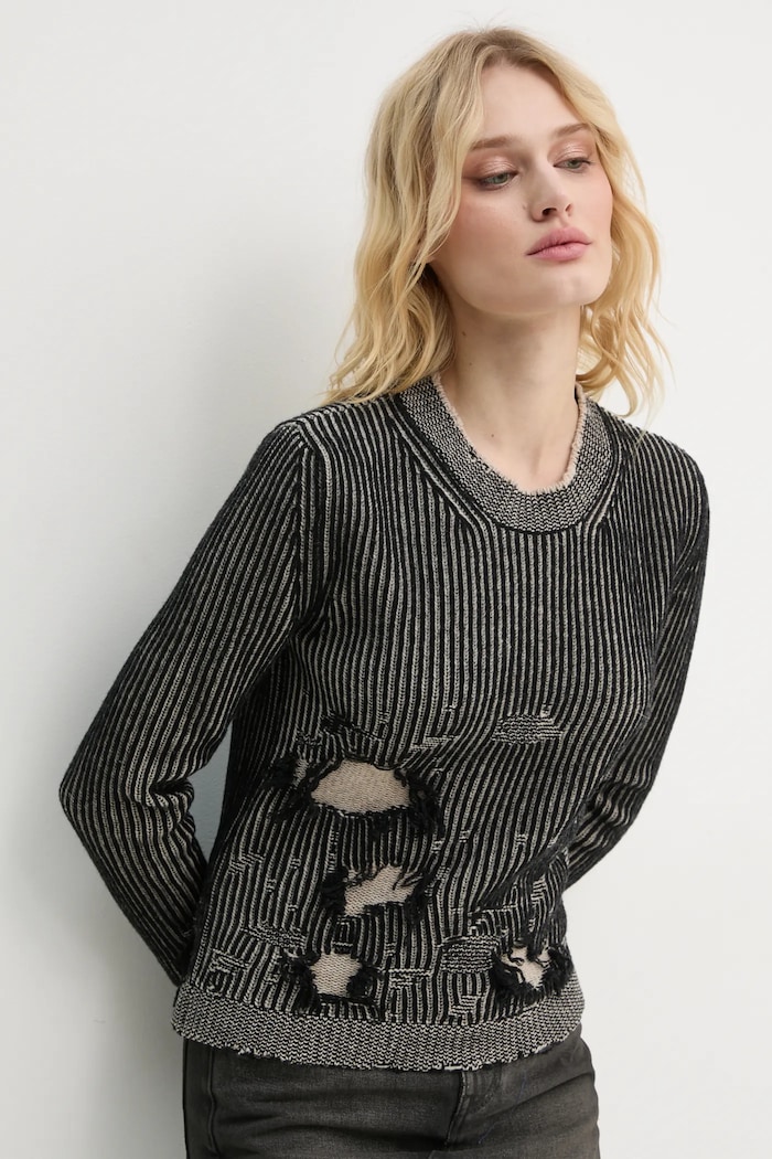 MM6 Maison Margiela reversible wool sweater round neck black S62HL0026.M13076