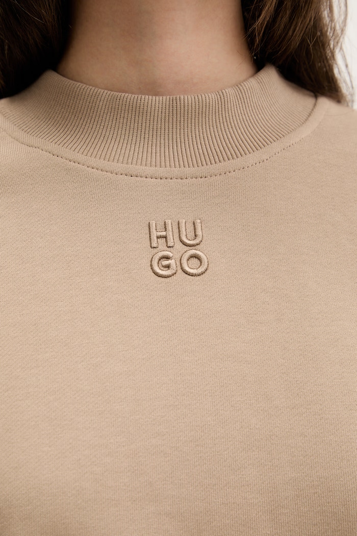 HUGO bluza damska bawełniana Daxandria 50527463 beżowy