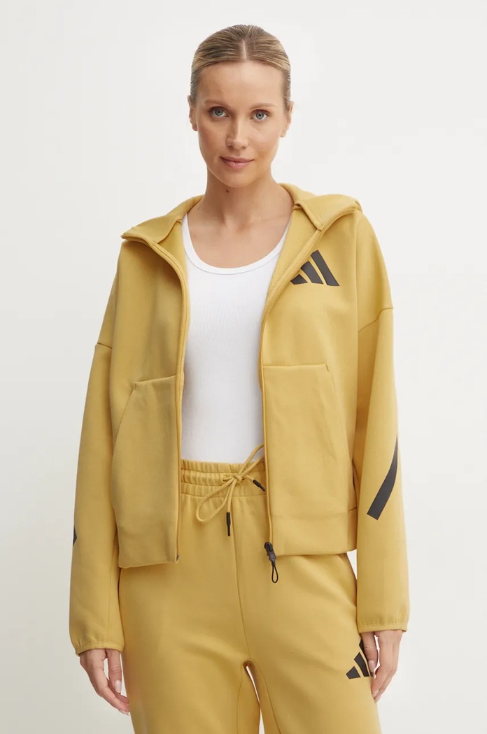 Dukserica adidas ZNE s kapuljačom zlatna JE7854