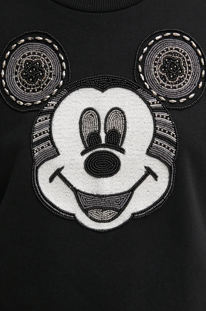 Bavlněná mikina Desigual MICKEY YEAH! černá 24WWSK10