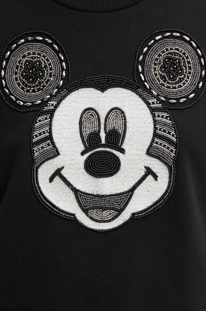 Bavlněná mikina Desigual MICKEY YEAH! černá 24WWSK10