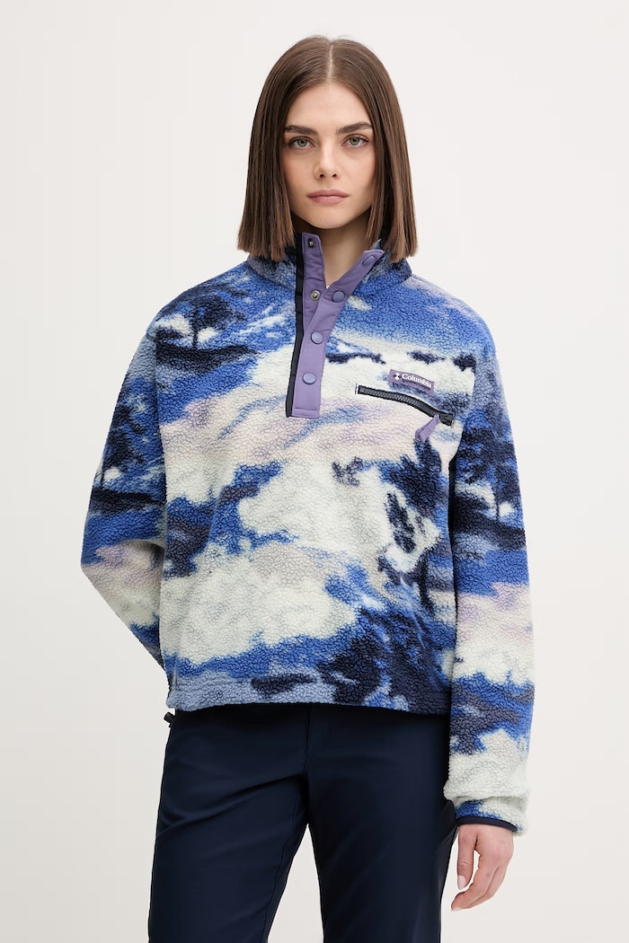 Columbia μπλούζα fleece Γυναικεία Helvetia χωρίς κουκούλα σκούρο μπλε 2098501