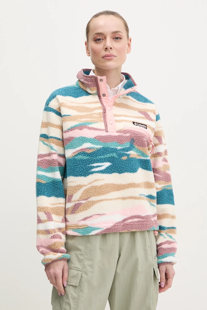 Columbia fleece mikina dámská Helvetia bez kapuce tyrkysová 2098501