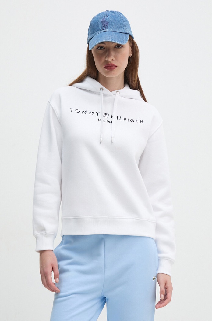 Dukserica Tommy Hilfiger natpis bijela WW0WW43598