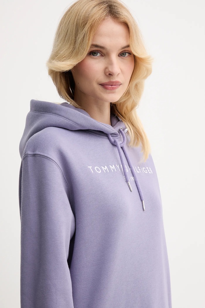 Μπλούζα Tommy Hilfiger μωβ WW0WW43598