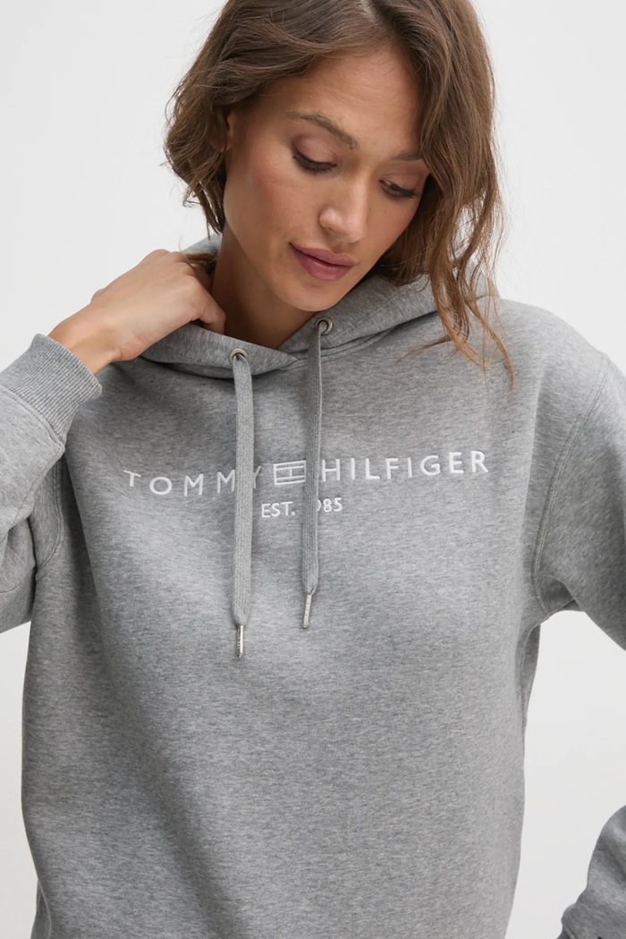 Mikina Tommy Hilfiger šedá WW0WW43598