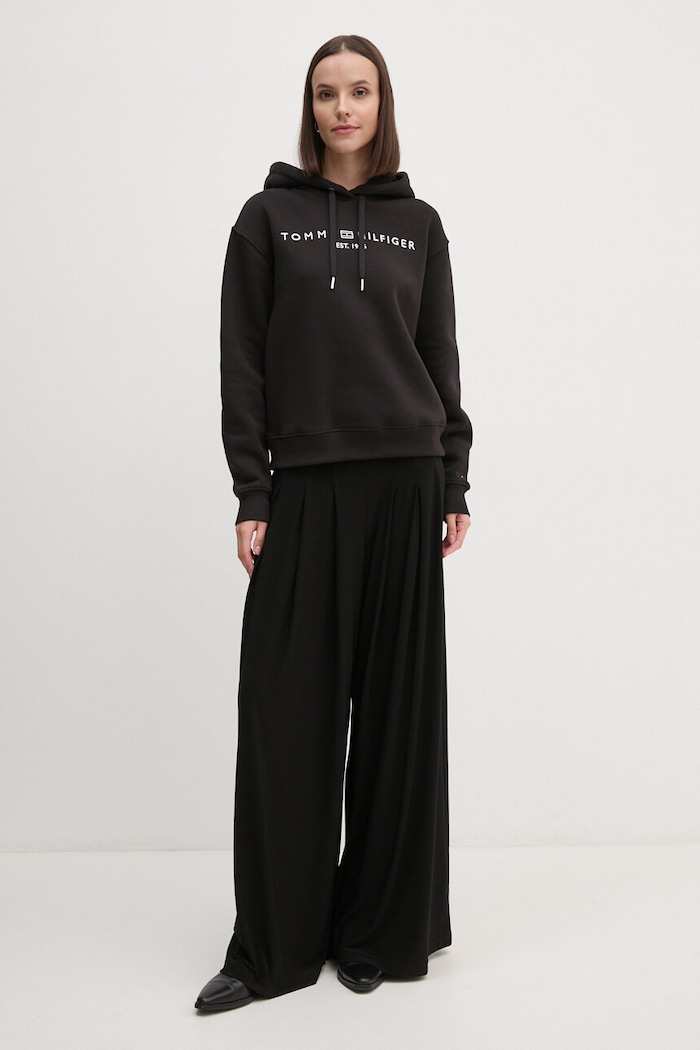 Mikina Tommy Hilfiger WW0WW43598 čierna AW25