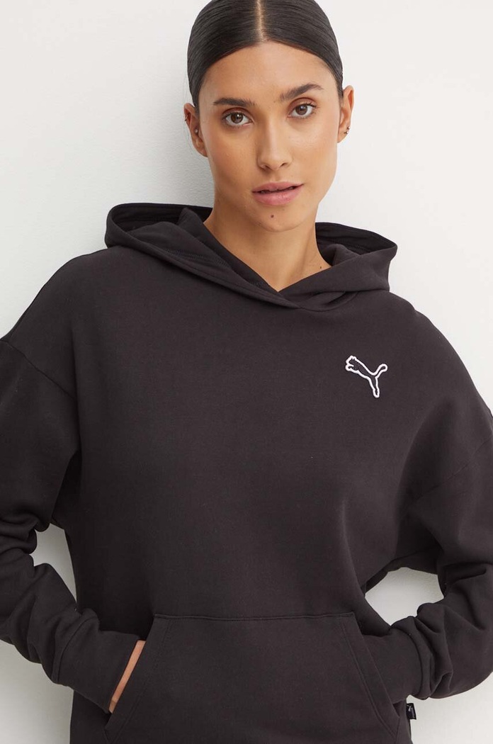 Bavlnená mikina Puma čierna 676804