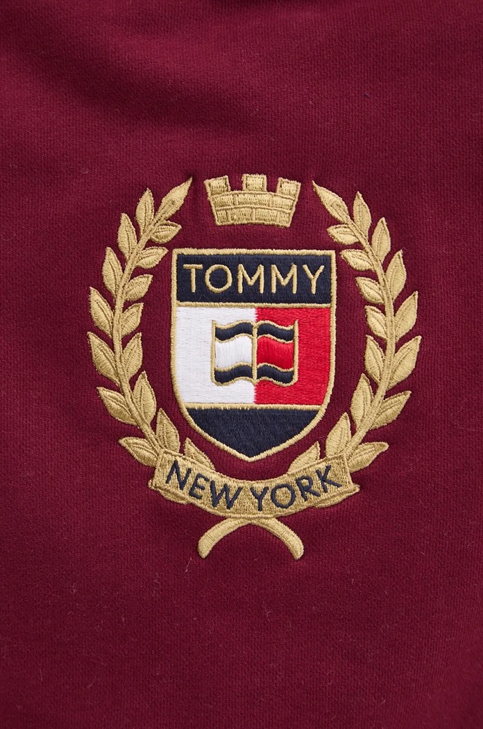 Tommy Jeans hanorac de bumbac DW0DW18772 burgundia