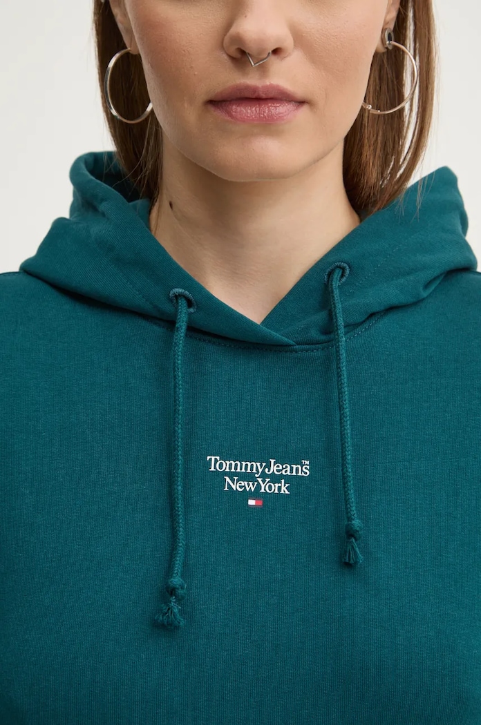 Суичър Tommy Jeans DW0DW19712 тюркоазен