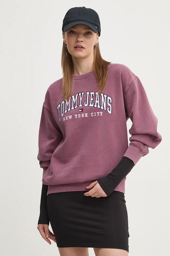 Tommy Jeans bluza aplikacja różowy DW0DW19824