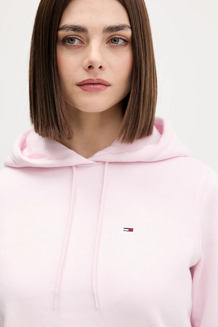 Tommy Jeans mikina dámska s bavlnou ružová DW0DW19958
