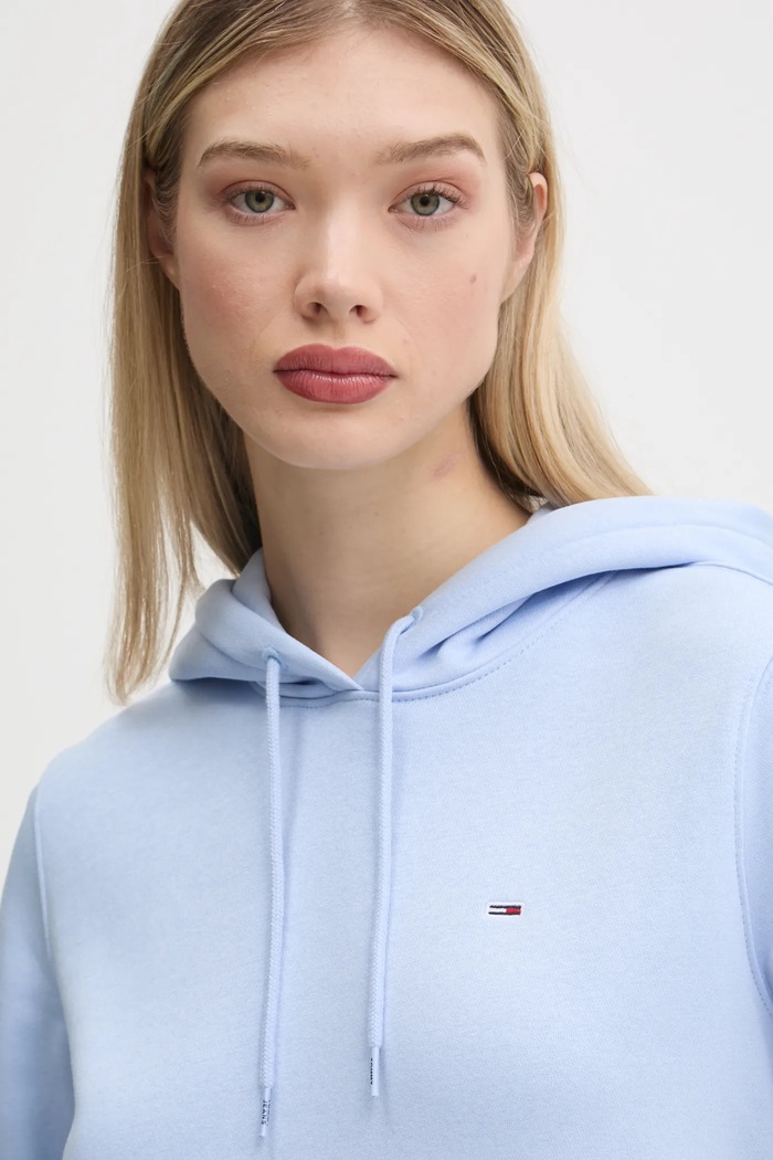 Tommy Jeans dukserica ženska s pamukom plava DW0DW19958