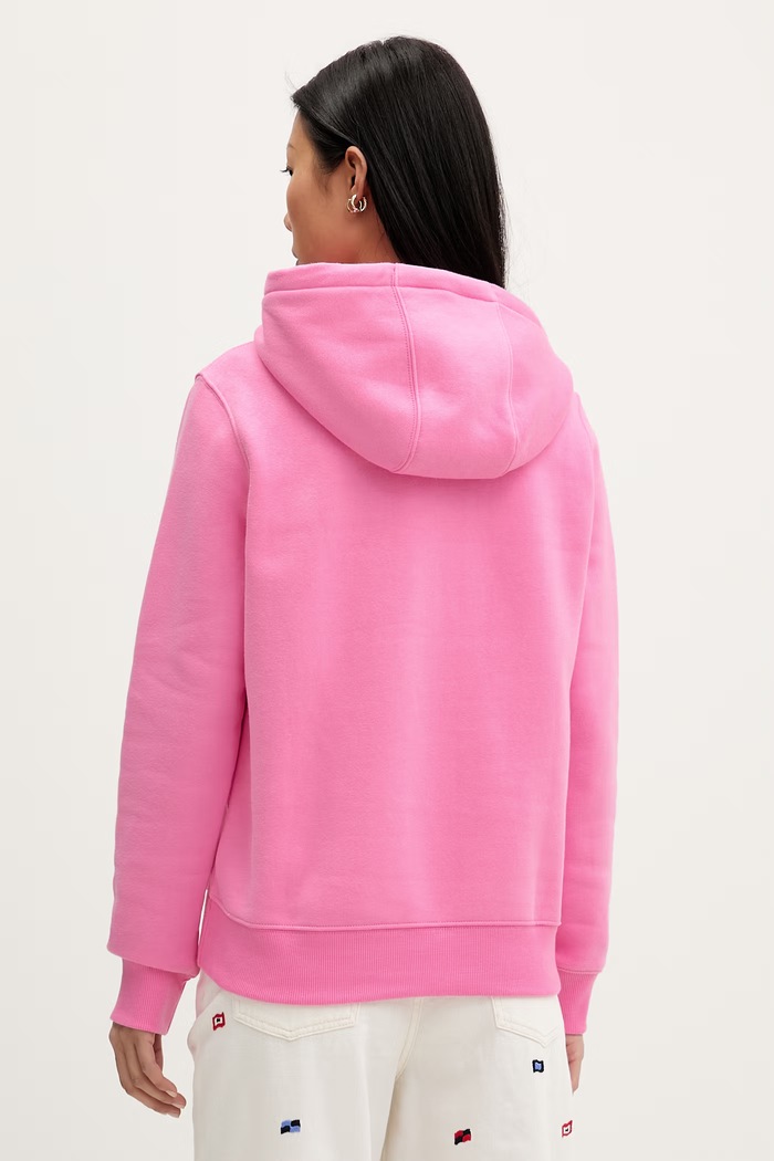 Îmbrăcăminte Tommy Jeans hanorac pentru femei, cu bumbac DW0DW19958 roz