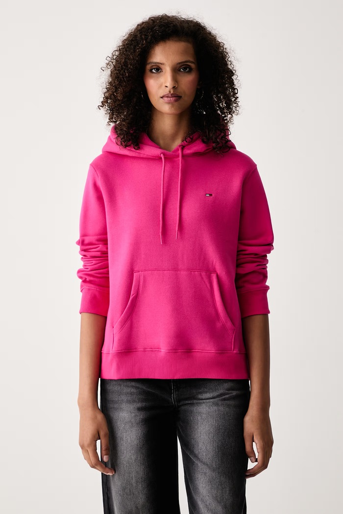 Tommy Jeans Pulover ženski z bombažem roza DW0DW19958