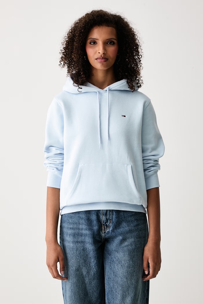 Tommy Jeans Mikina dámska s bavlnou modrá DW0DW19958