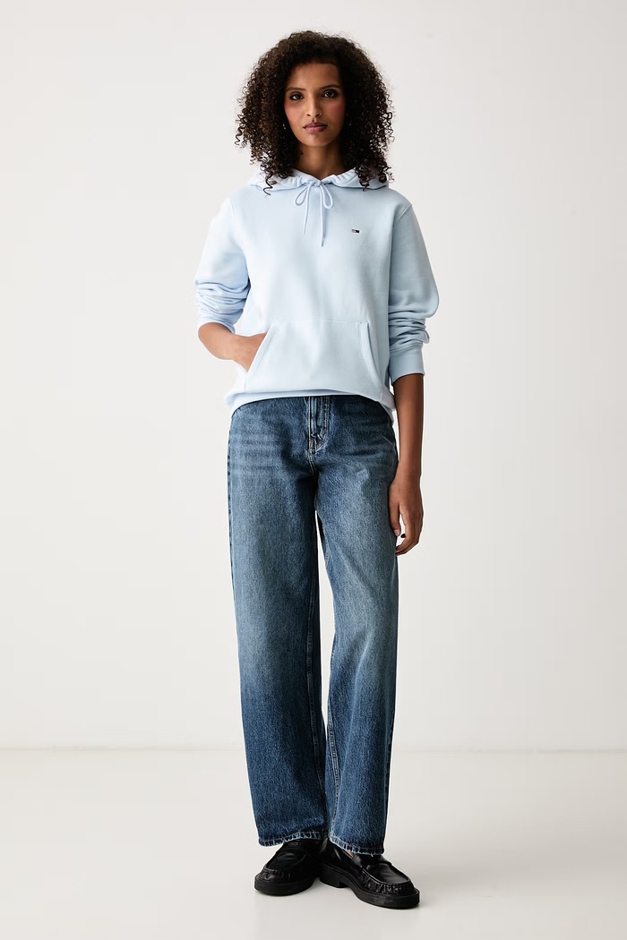 Tommy Jeans Mikina dámska s bavlnou DW0DW19958 modrá SS26
