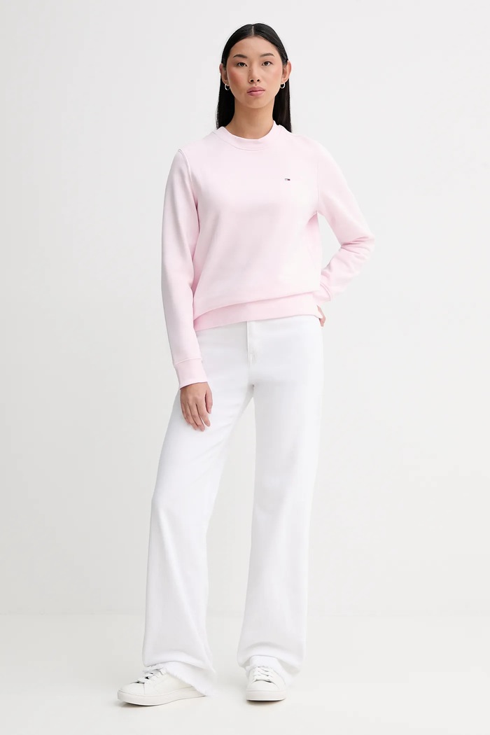 Tommy Jeans μπλούζα Γυναικεία με βαμβάκι DW0DW19959 ροζ SS26
