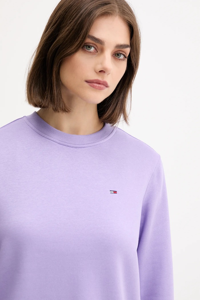 Hanorac pentru femei, cu bumbac Tommy Jeans DW0DW19959 violet