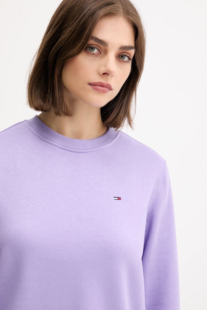 Hanorac pentru femei, cu bumbac Tommy Jeans DW0DW19959 violet