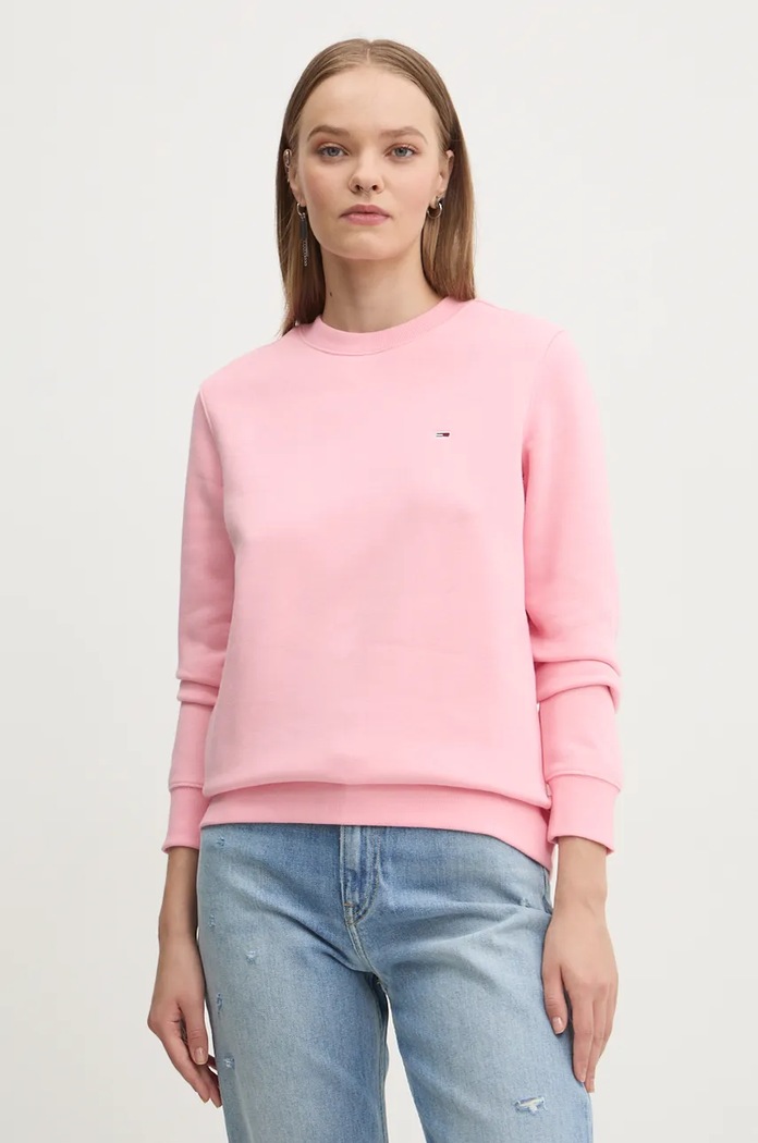 Tommy Jeans bluza damska bawełniana różowy DW0DW19959