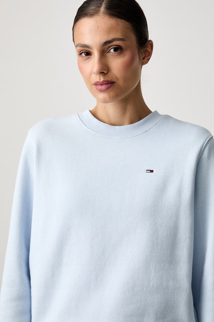 Tommy Jeans mikina dámská s bavlnou modrá DW0DW19959