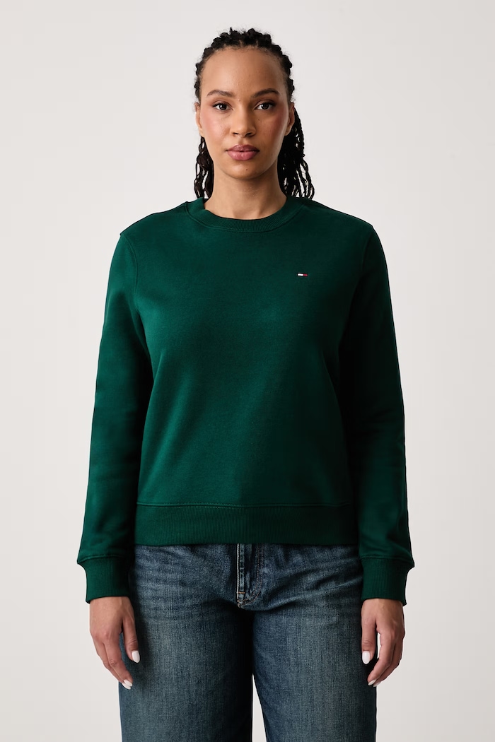 Tommy Jeans Bluza damska z bawełną zielony DW0DW19959