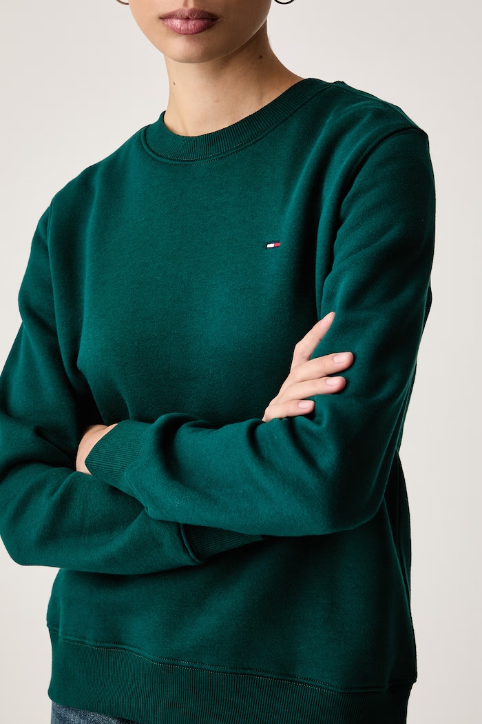Mikina dámska s bavlnou Tommy Jeans DW0DW19959 zelená