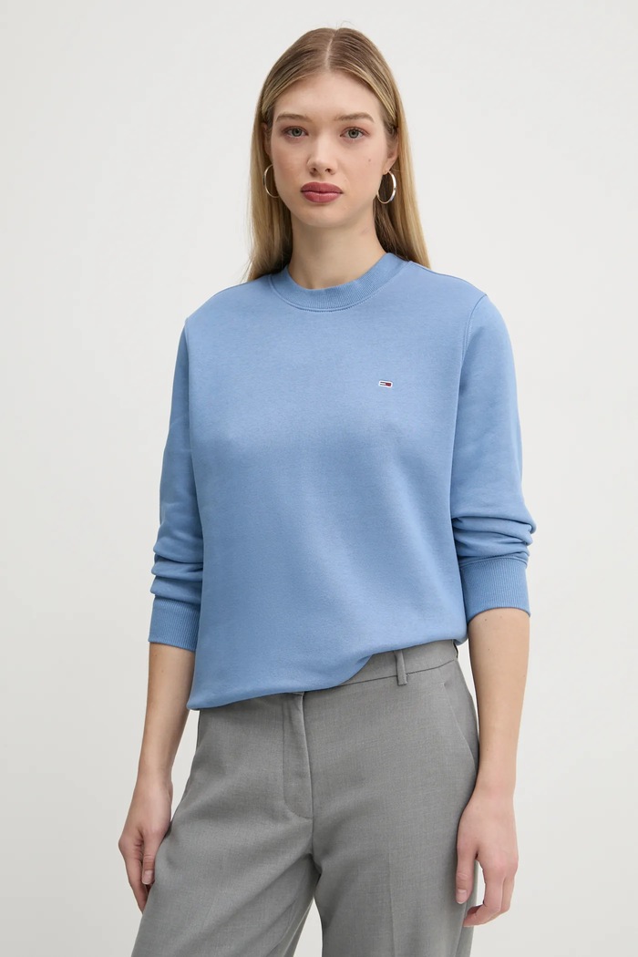 Tommy Jeans bluza damska z bawełny niebieski DW0DW19959