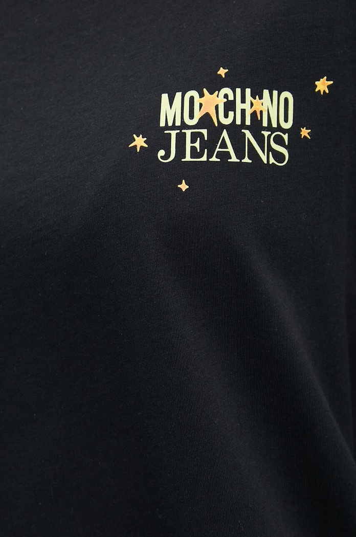 Bavlněné tričko s dlouhým rukávem Moschino Jeans 1219.8733 černá