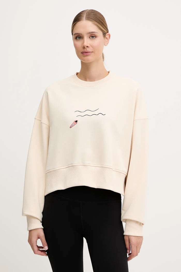 Tepláková mikina JOYINME Wave s elastanom béžová Bluza.Wave