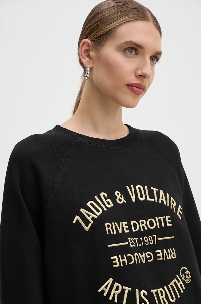ZADIG&VOLTAIRE bluza bawełniana nadruk czarny JWSL00001
