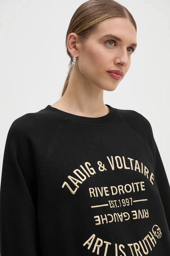 ZADIG&VOLTAIRE bluza bawełniana nadruk czarny JWSL00001