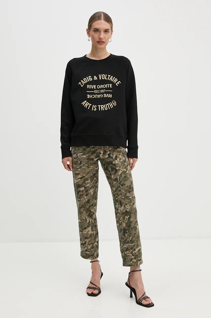 ZADIG&VOLTAIRE bluza bawełniana JWSL00001 czarny SS25