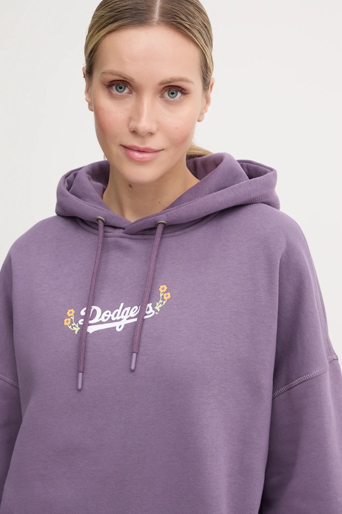 47 brand bluza MLB Los Angeles Dodgers fioletowy BB012PMUQVI636514II
