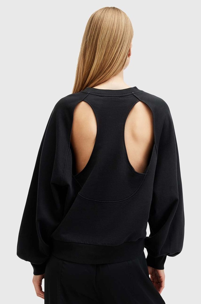 Bavlněná mikina AllSaints STARE CYGNI černá W089JB