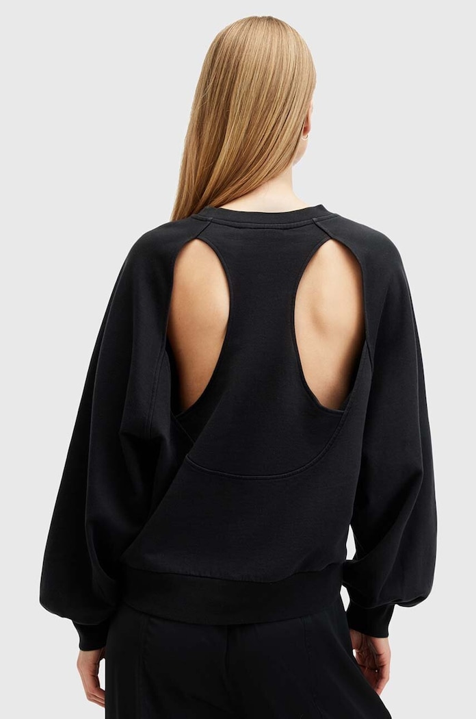 Bavlněná mikina AllSaints STARE CYGNI černá W089JB