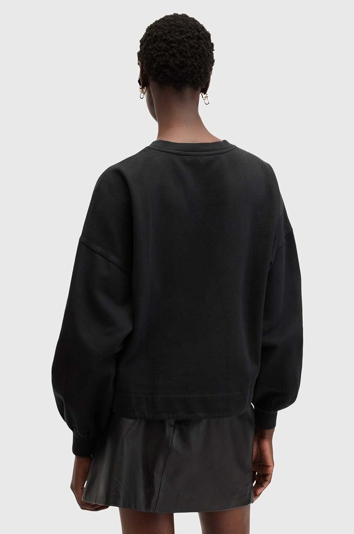 Bavlněná mikina AllSaints FLEURIR LILA černá W097JB