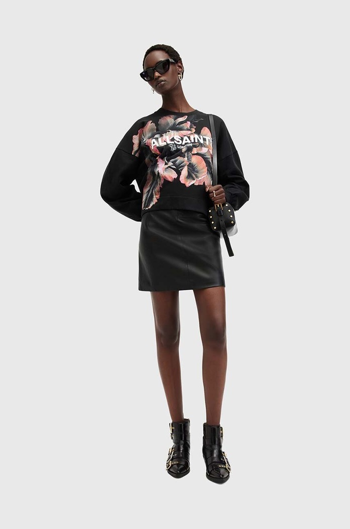 Bavlněná mikina AllSaints FLEURIR LILA W097JB