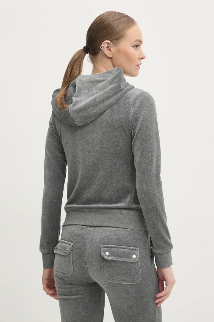 Odzież Juicy Couture Bluza welurowa ROBERTSON CLASS JCAP176.694 szary