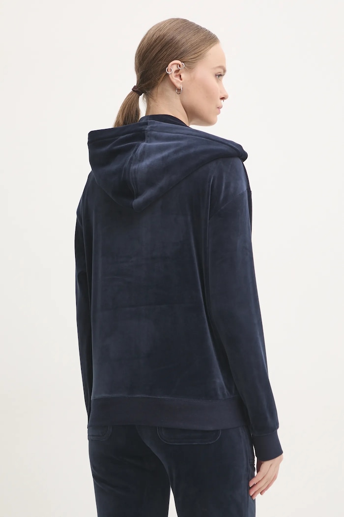 Oblečení Velurová mikina Juicy Couture HALAN OVERSIZED HOODIE JCWAS24342.131 námořnická modř
