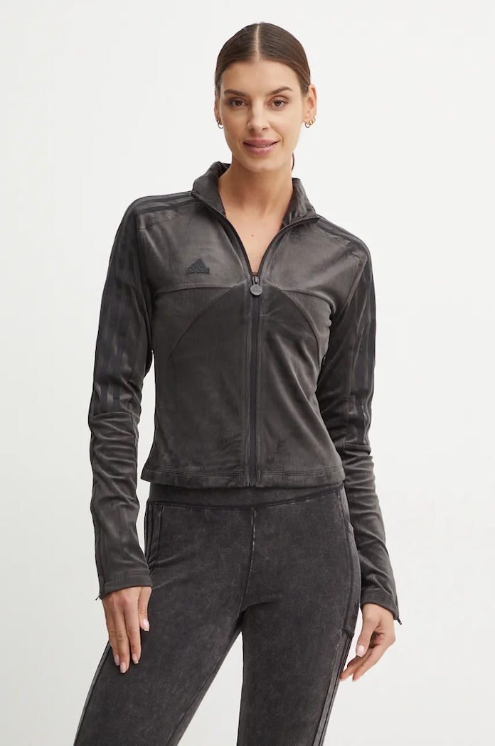 adidas Velurová mikina adidas Tiro šedá JJ4666