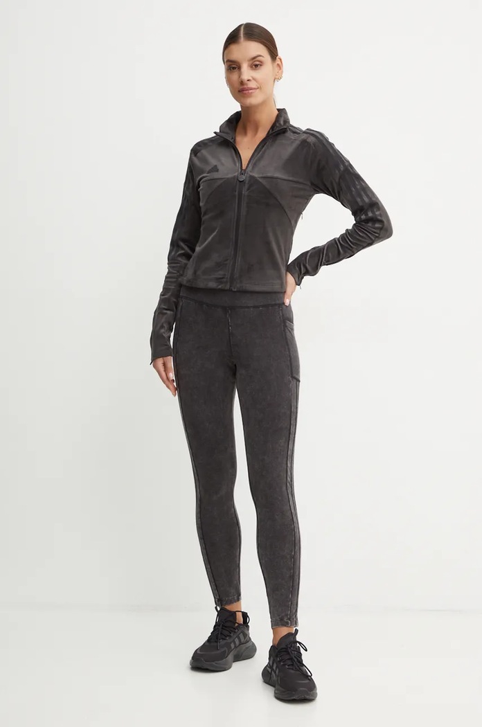 adidas Velurová mikina adidas Tiro JJ4666 šedá AW24
