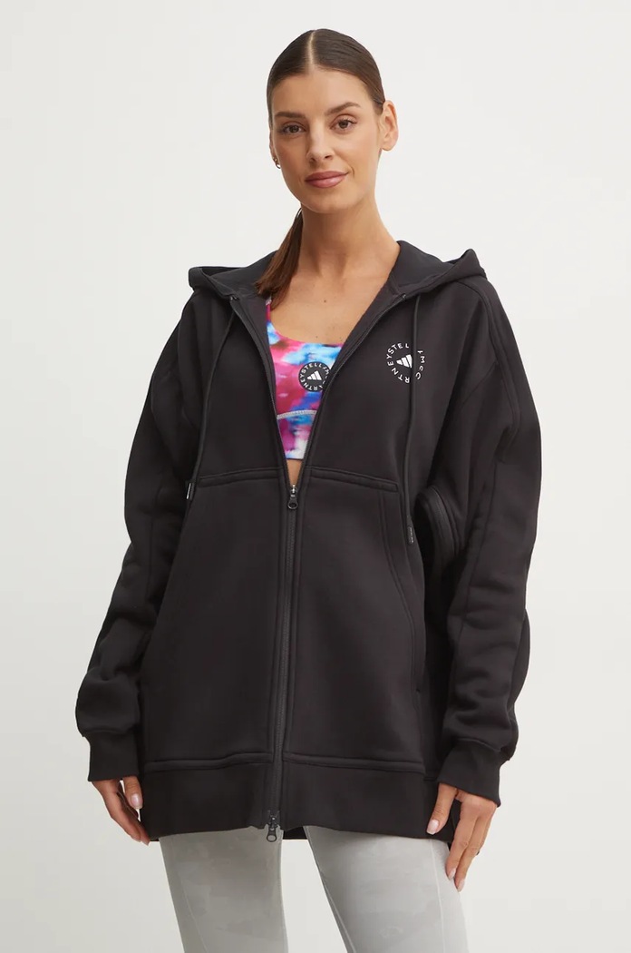 Dukserica adidas by Stella McCartney s kapuljačom crna IB6852
