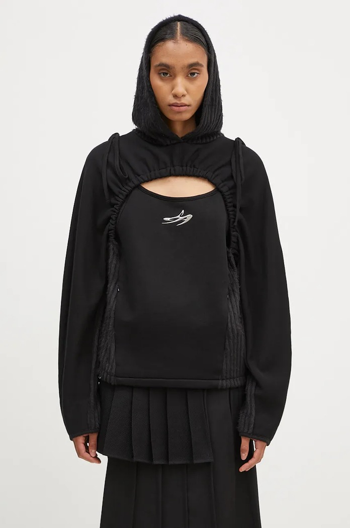 Andersson Bell sweatshirt Essential Cut Out Shirring Hoodie other black atb1193w