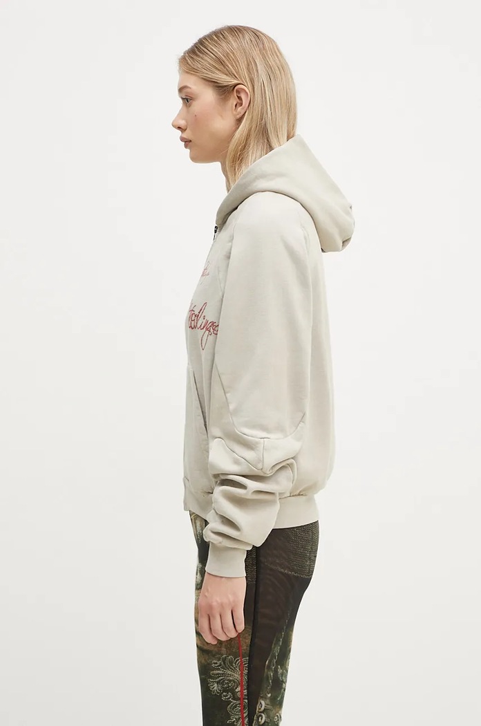 Bavlnená mikina Ottolinger Oversized Zip Hoodie 1150204121 béžová AW24